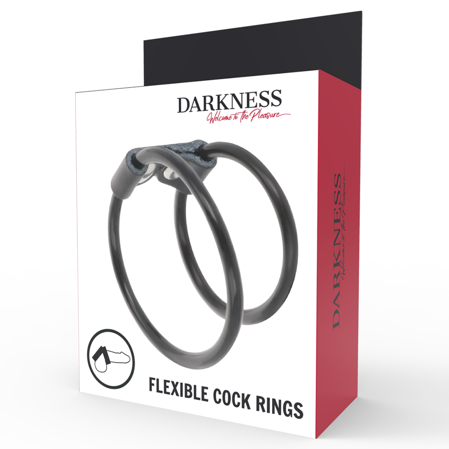 DARKNESS - DOUBLE FLEXIBLE PENIS RING - NOCTURNA DESIRES