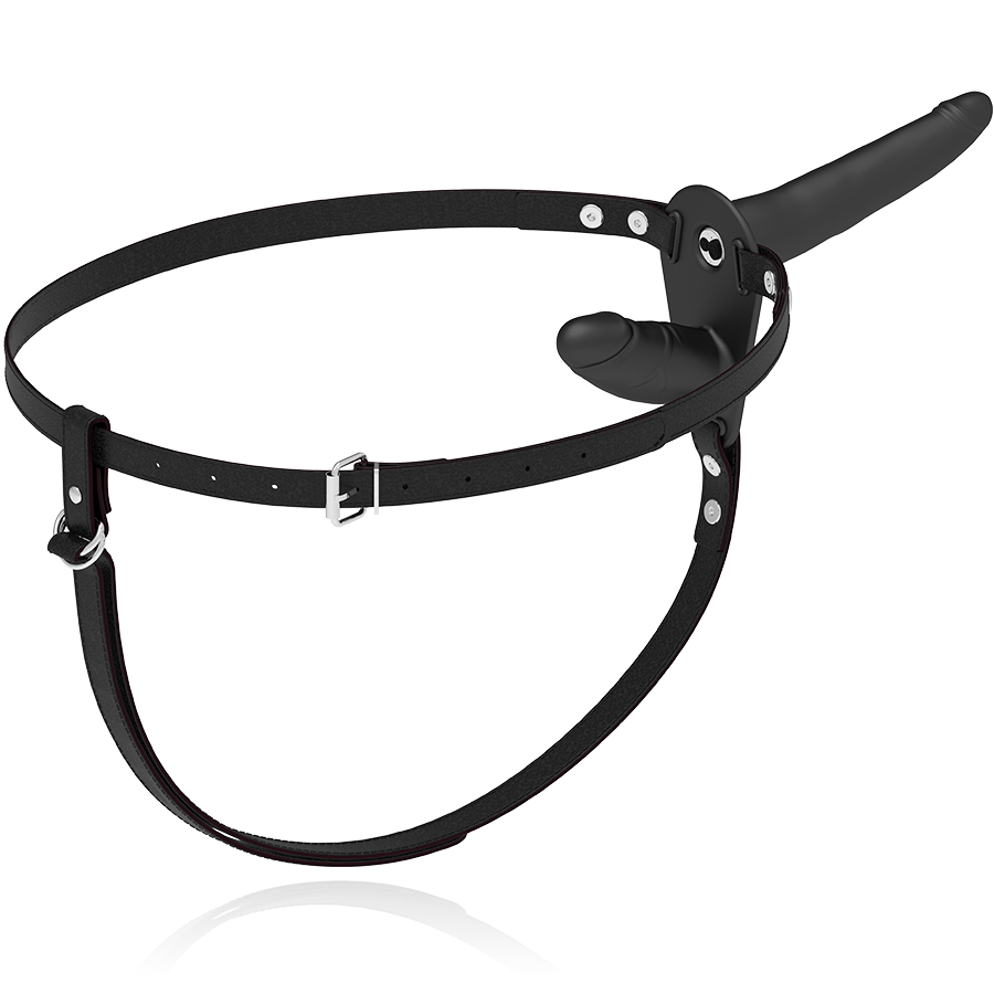 FETISH SUBMISSIVE HARNESS - DOUBLE PENETRATION BLACK VIBRATOR - NOCTURNA DESIRES
