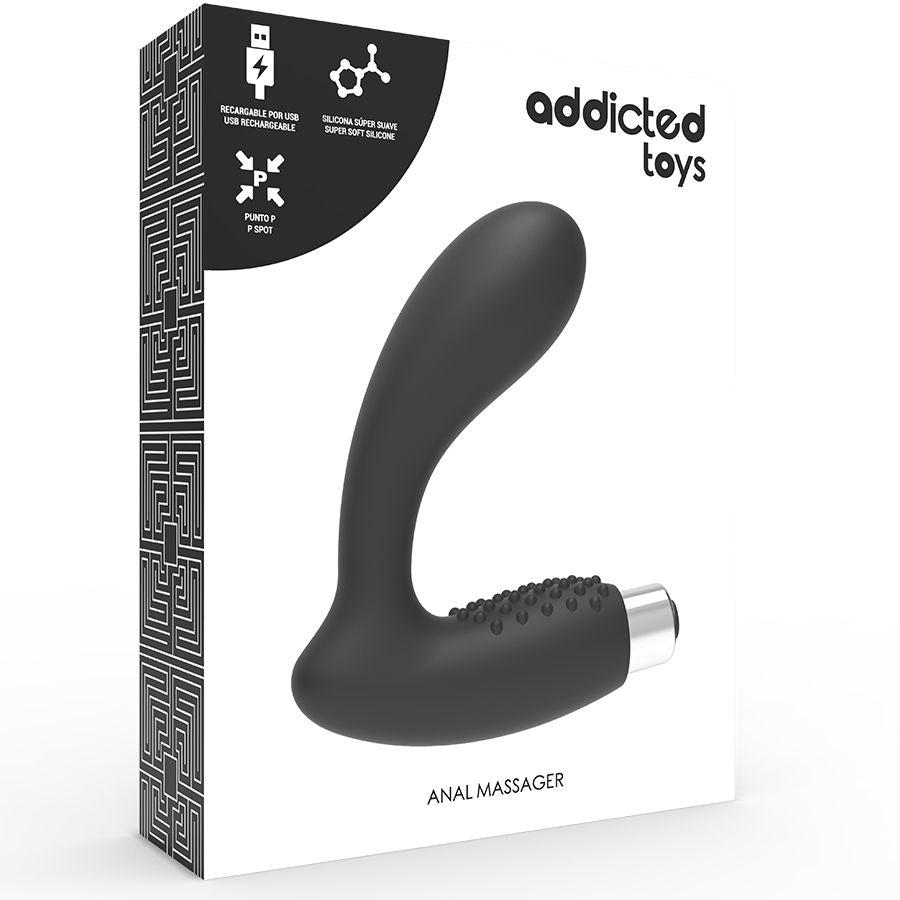 ADDICTED TOYS - PROSTATIC VIBRATOR RECHARGEABLE MODEL 5 - BLACK - NOCTURNA DESIRES