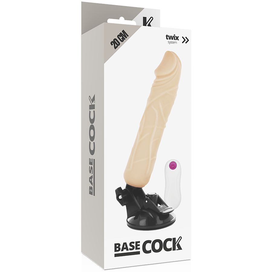 BASECOCK - REALISTIC VIBRATOR REMOTE CONTROL FLESH 20 CM -O- 4 CM - NOCTURNA DESIRES