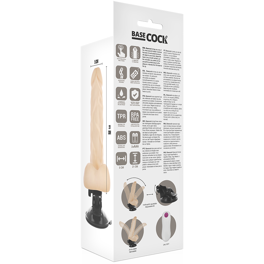 BASECOCK - REALISTIC BENDABLE REMOTE CONTROL FLESH 21 CM -O- 5 CM - NOCTURNA DESIRES