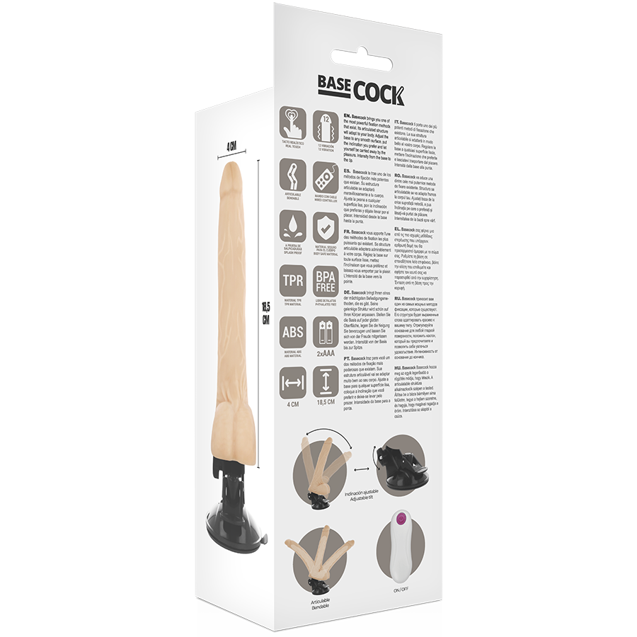 BASECOCK - REALISTIC ARTICULABLE REMOTE CONTROL FLESH 18.5 CM -O- 4 CM - NOCTURNA DESIRES