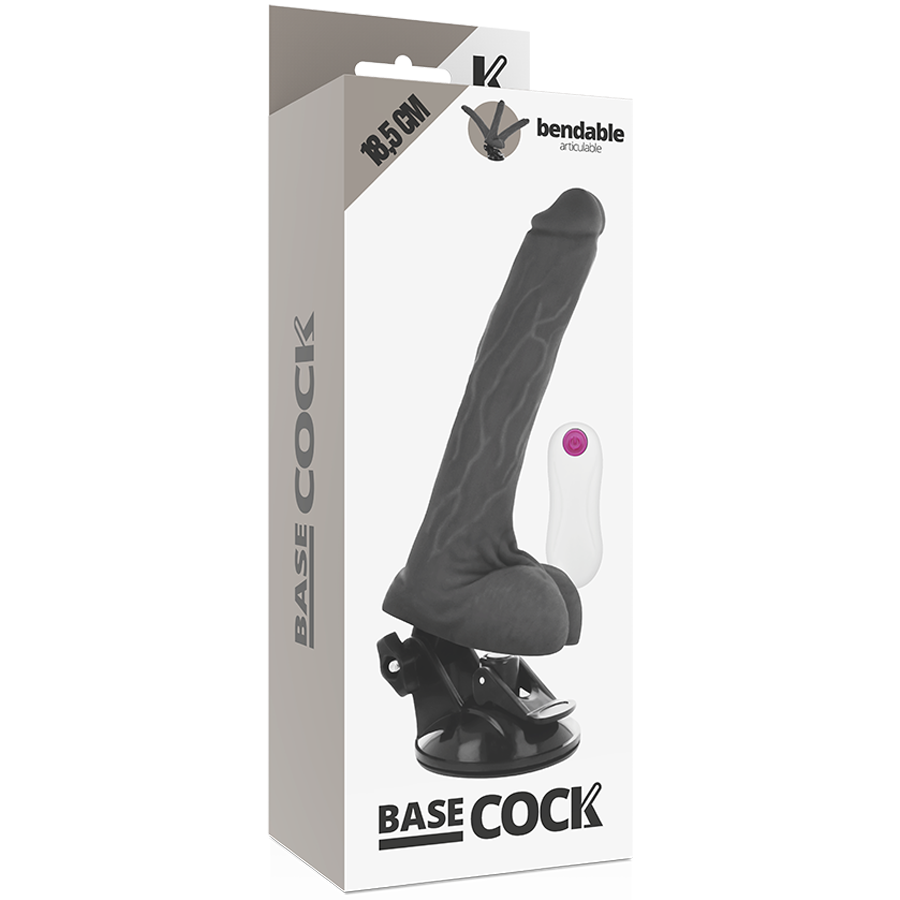 BASECOCK - REALISTIC ARTICULABLE REMOTE CONTROL BLACK 18.5 CM -O- 4 CM - NOCTURNA DESIRES