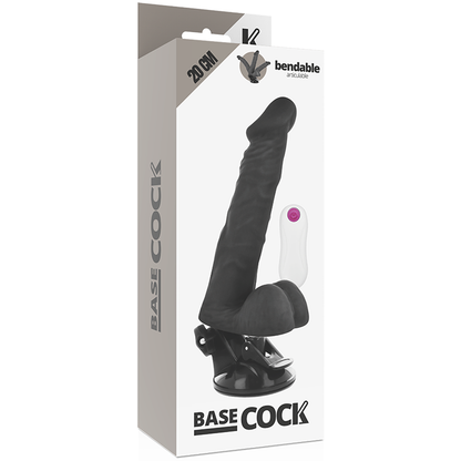BASECOCK - REALISTIC ARTICULABLE REMOTE CONTROL BLACK 20 CM -O- 4.5 CM - NOCTURNA DESIRES
