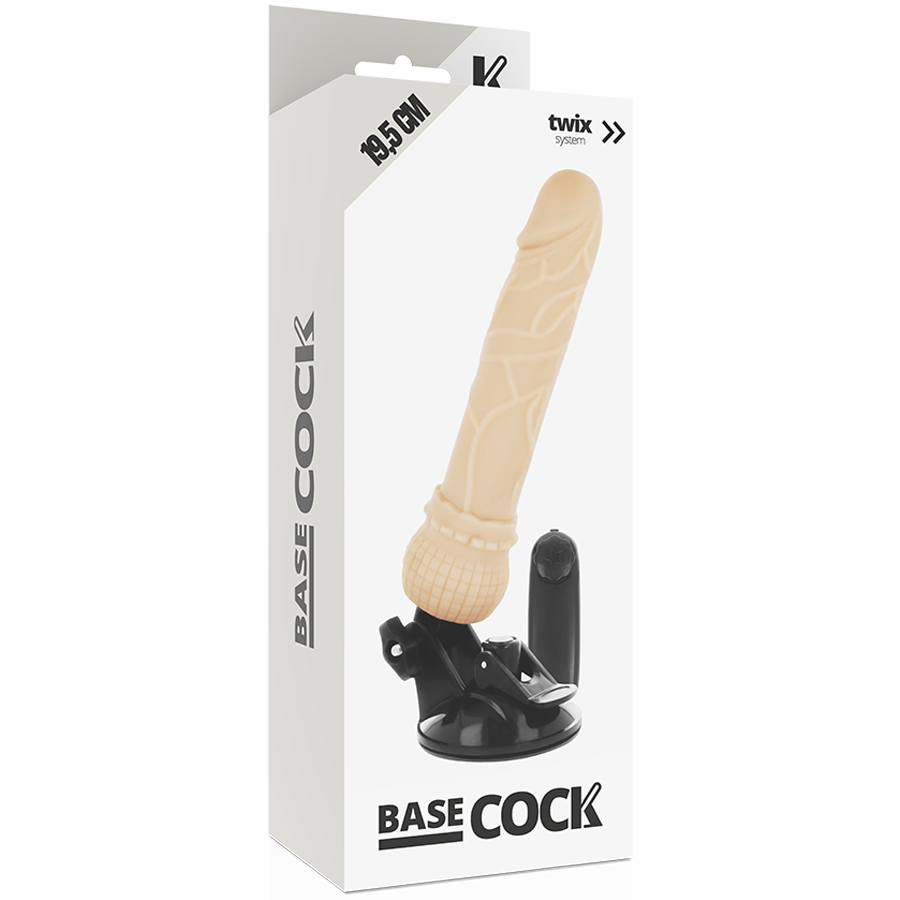 BASECOCK - REALISTIC VIBRATOR REMOTE CONTROL FLESH 19.5 CM -O- 4 CM - NOCTURNA DESIRES