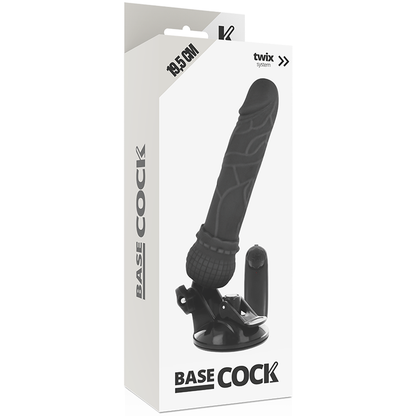 BASECOCK - REALISTIC VIBRATOR REMOTE CONTROL BLACK 19.5 CM -O- 4 CM - NOCTURNA DESIRES
