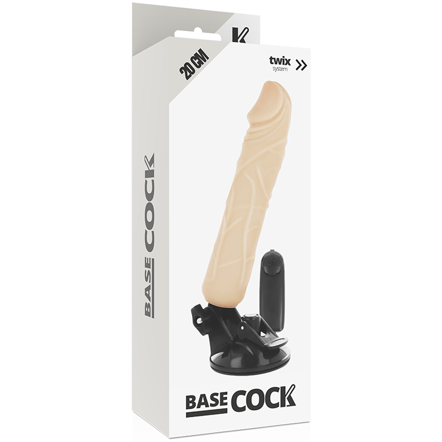 BASECOCK - REALISTIC VIBRATOR REMOTE CONTROL FLESH 20 CM -O- 4 CM - NOCTURNA DESIRES