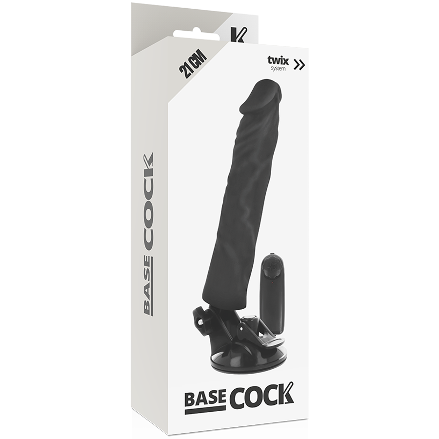 BASECOCK - REALISTIC VIBRATOR REMOTE CONTROL BLACK 21 CM -O- 4 CM - NOCTURNA DESIRES