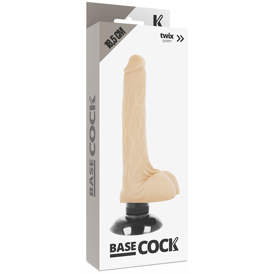 BASECOCK - REALISTIC VIBRATOR 2-1 FLESH 18.5 CM -O- 4 CM - NOCTURNA DESIRES
