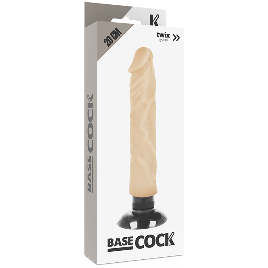 BASECOCK - REALISTIC VIBRATOR 2-1 FLESH 20 CM -O- 4 CM - NOCTURNA DESIRES