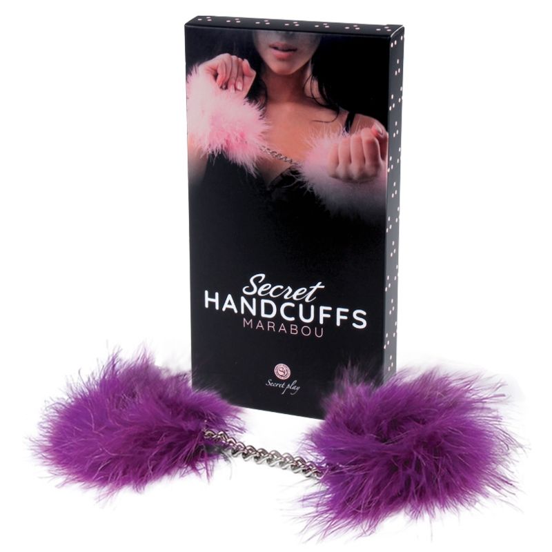 SECRETPLAY - PURPLE MARABOU HANDCUFFS SECRETPLAY 100% FETISH  NOCTURNA DESIRES