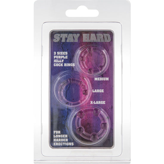 SEVEN CREATIONS - SET OF THREE LILAC PENIS RINGS - NOCTURNA DESIRES