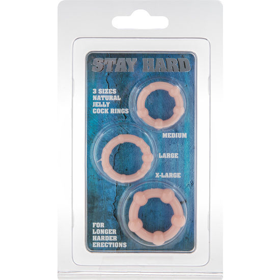 SEVEN CREATIONS - SET OF THREE SKIN PENIS RINGS - NOCTURNA DESIRES