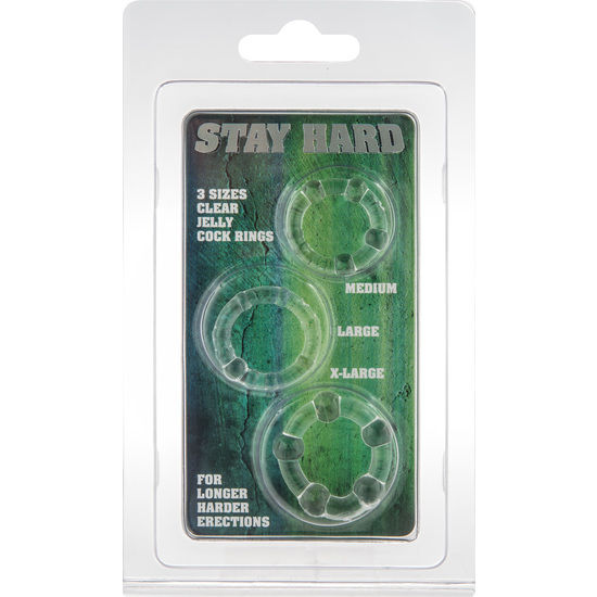 SEVEN CREATIONS - SET OF THREE TRANSPARENT PENIS RINGS - NOCTURNA DESIRES