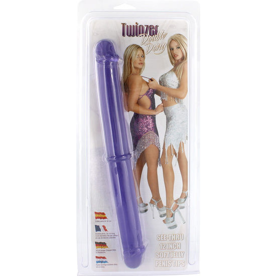 SEVEN CREATIONS - DOUBLE PENIS 30 CM PURPLE - NOCTURNA DESIRES