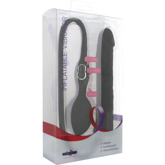 SEVEN CREATIONS - BLACK INFLATABLE VIBRATOR - NOCTURNA DESIRES