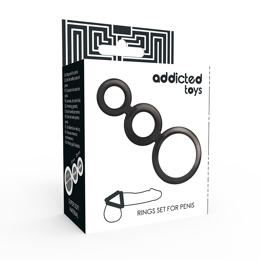 ADDICTED TOYS - RINGS SET FOR PENIS - SMOKED - NOCTURNA DESIRES