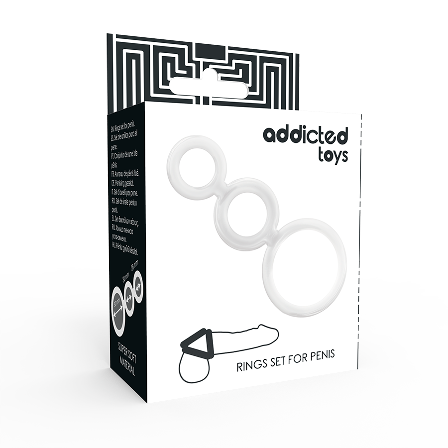ADDICTED TOYS - RINGS SET FOR PENIS TRANSPARENT - NOCTURNA DESIRES