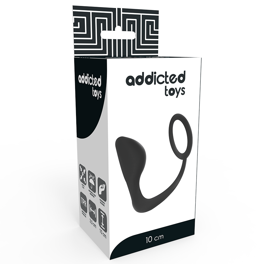 ADDICTED TOYS - ANAL PLUG WITH BLACK PENIS RING - NOCTURNA DESIRES