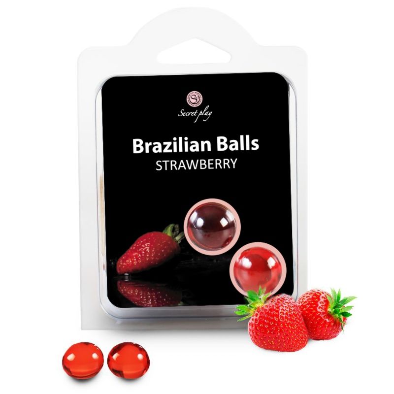 SECRETPLAY - 2 BRAZILIAN BALLS STRAWBERRY SECRETPLAY COSMETIC  NOCTURNA DESIRES