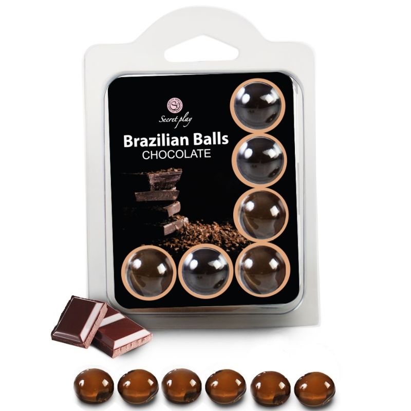 SECRETPLAY - SET 6 BRAZILIANS BALLS CHOCOLATE - NOCTURNA DESIRES