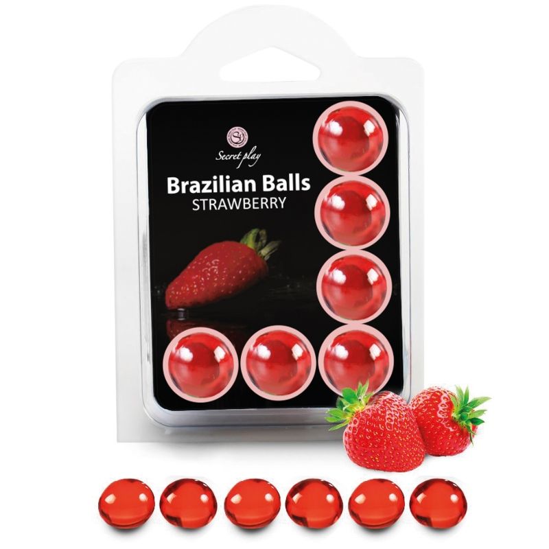 SECRETPLAY - SET 6 BRAZILIAN BALLS STRAWBERRY - NOCTURNA DESIRES
