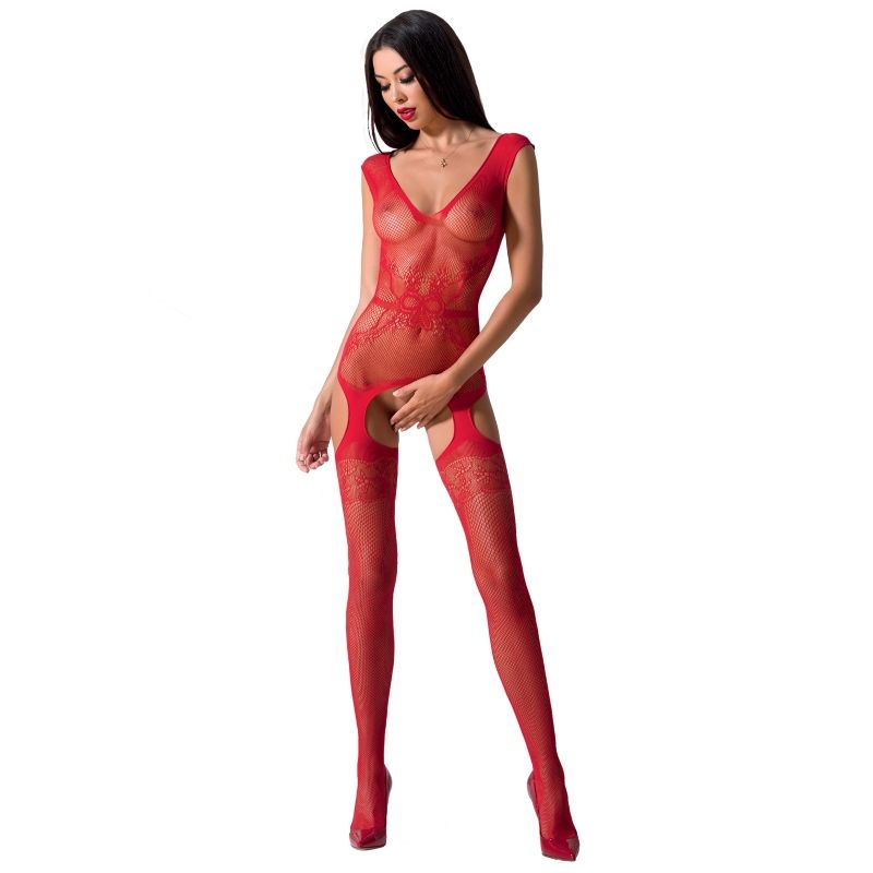 PASSION - WOMAN BS062 RED BODYSTOCKING ONE SIZE - NOCTURNA DESIRES