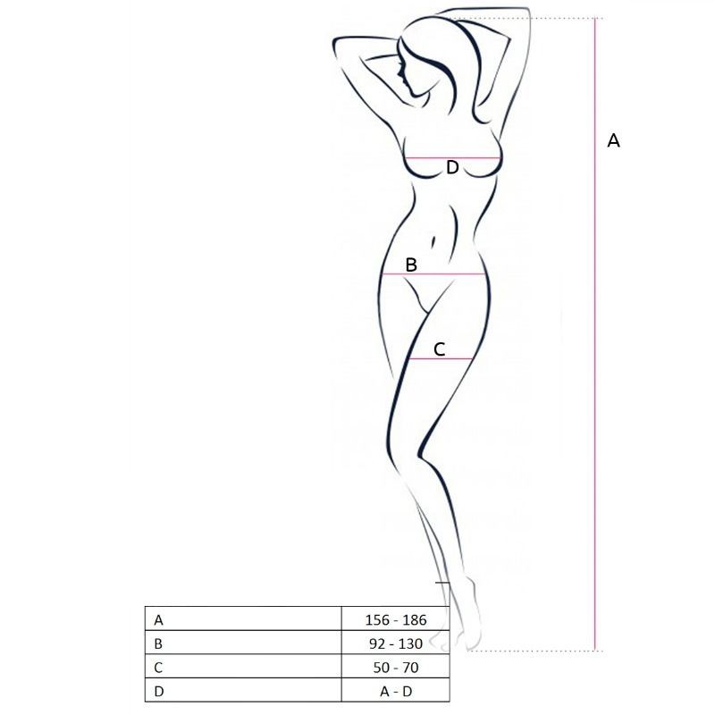 PASSION - WOMAN BS047 WHITE BODYSTOCKING ONE SIZE - NOCTURNA DESIRES