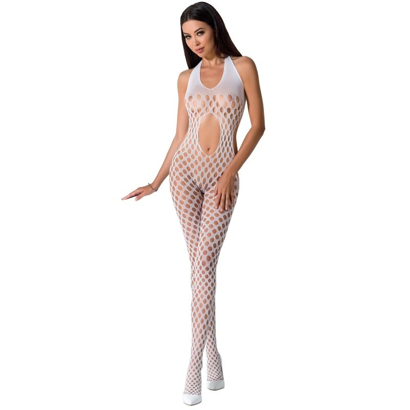 PASSION - WOMAN BS065 WHITE BODYSTOCKING ONE SIZE - NOCTURNA DESIRES