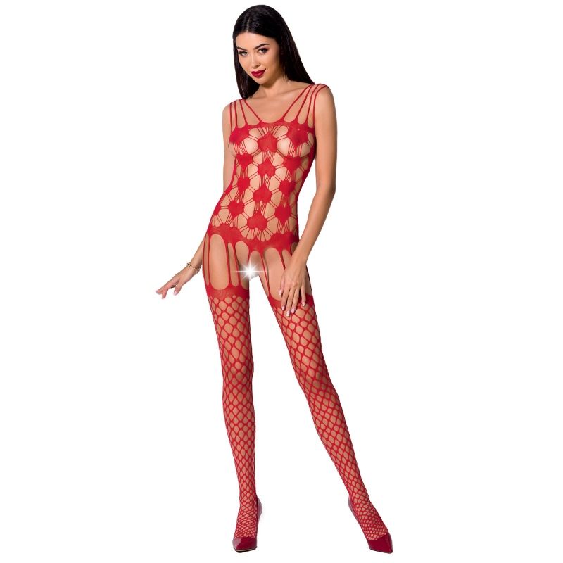 PASSION - WOMAN BS067 RED BODYSTOCKING ONE SIZE - NOCTURNA DESIRES