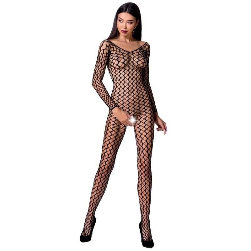 PASSION - WOMAN BS068 BODYSTOCKING BLACK ONE SIZE - NOCTURNA DESIRES