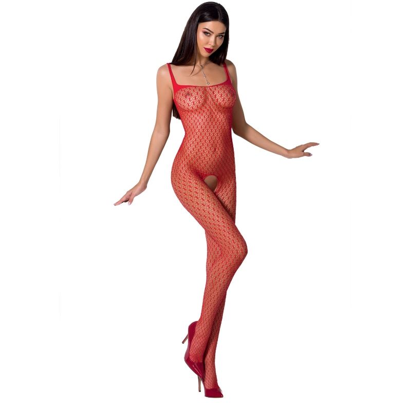 PASSION - WOMAN BS071 RED BODYSTOCKING ONE SIZE - NOCTURNA DESIRES