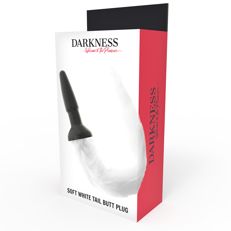 DARKNESS - SILICONE ANAL PLUG WITH WHITE TAIL - NOCTURNA DESIRES