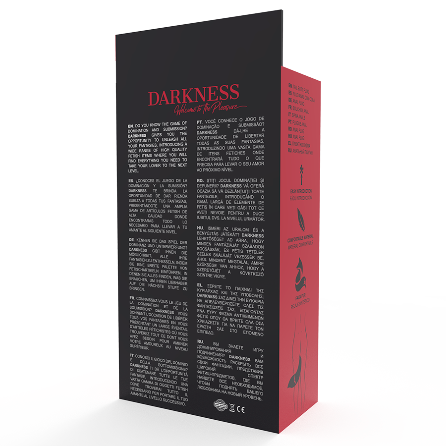 DARKNESS - SILICONE ANAL PLUG WITH WHITE TAIL - NOCTURNA DESIRES