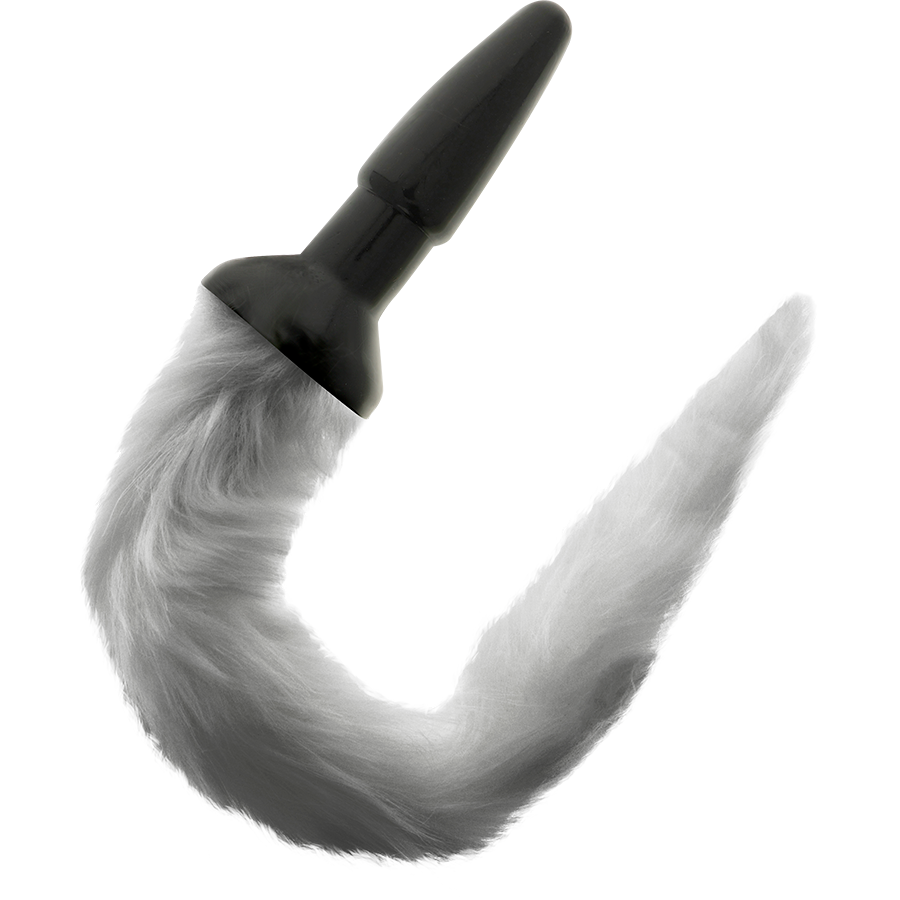 DARKNESS - SILICONE ANAL PLUG WITH GRAY TAIL - NOCTURNA DESIRES