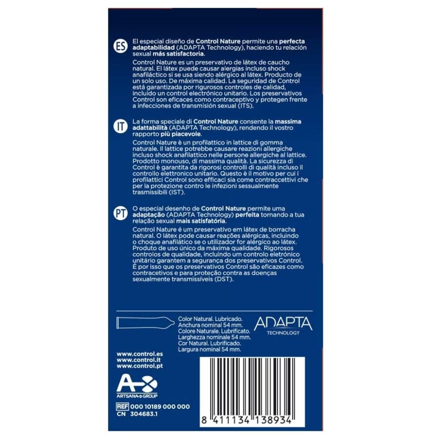 CONTROL - ADAPTA NATURE CONDOMS 24 UNITS CONTROL CONDOMS  NOCTURNA DESIRES