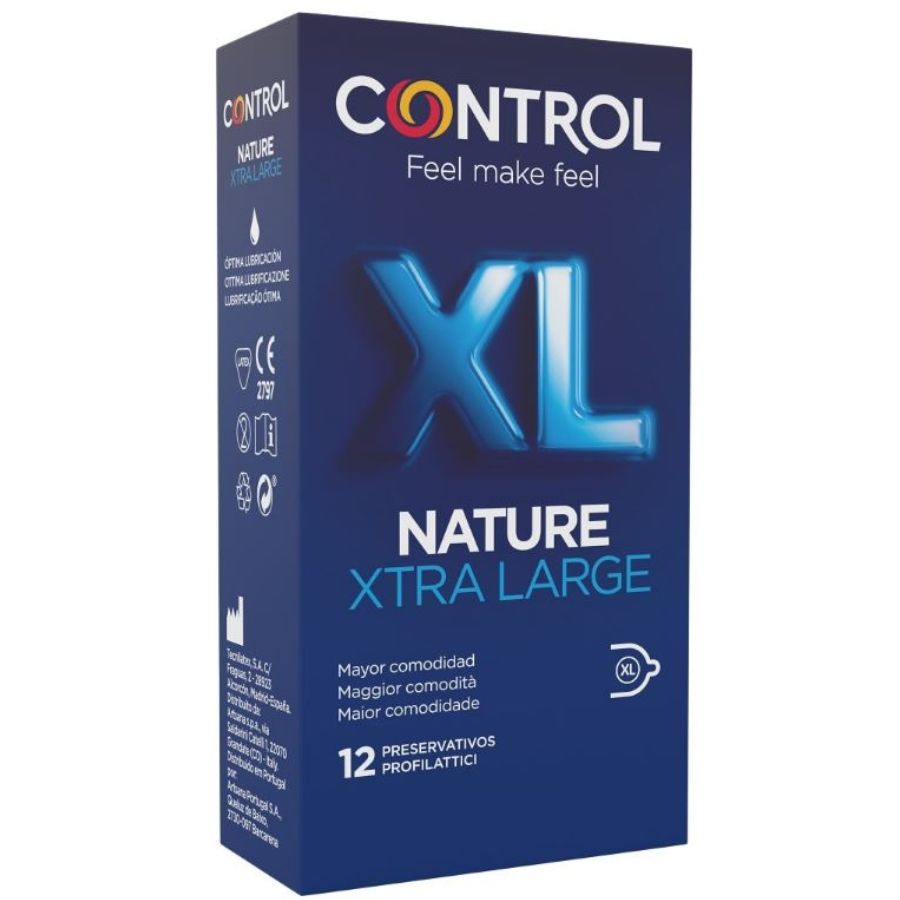 CONTROL - ADAPTA NATURE XL CONDOMS 12 UNITS CONTROL CONDOMS  NOCTURNA DESIRES