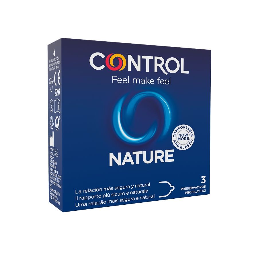 CONTROL - ADAPTA NATURE CONDOMS 3 UNITS CONTROL CONDOMS  NOCTURNA DESIRES