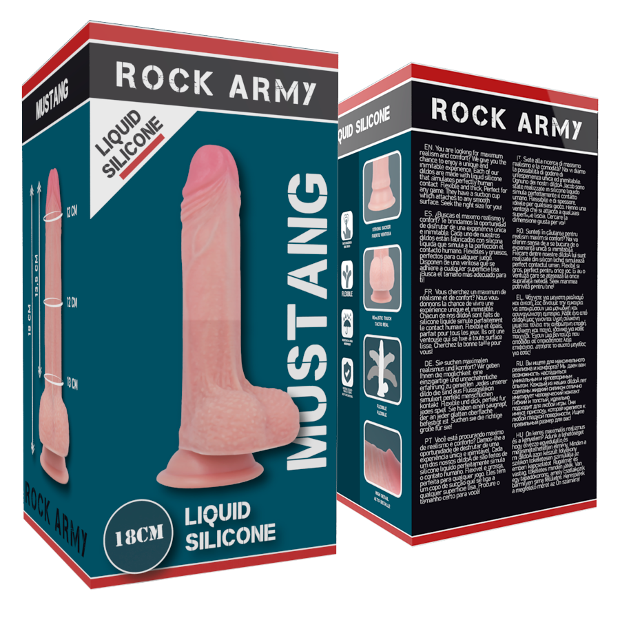 ROCKARMY - LIQUID SILICONE PREMIUM MUSTANG REALISTIC 18 CM -O- 4.14 CM - NOCTURNA DESIRES