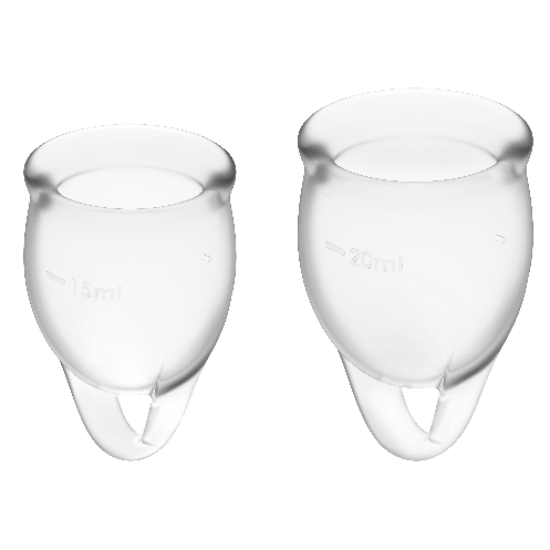 SATISFYER - FEEL CONFIDENT MENSTRUAL CUP CLEAR 15 + 20 ML - NOCTURNA DESIRES