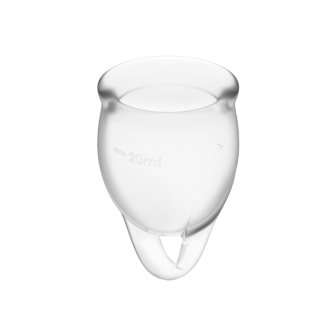 SATISFYER - FEEL CONFIDENT MENSTRUAL CUP CLEAR 15 + 20 ML - NOCTURNA DESIRES