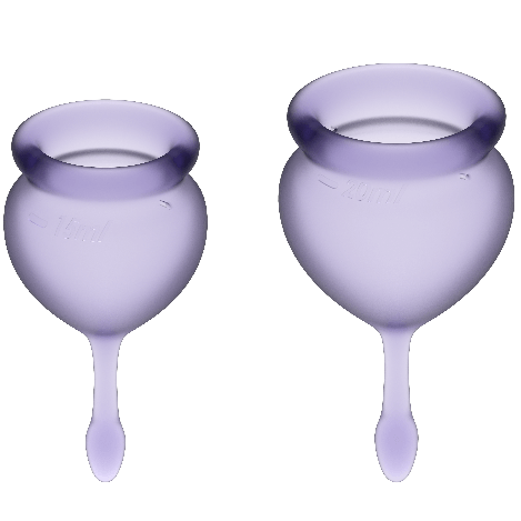 SATISFYER - FEEL GOOD MENSTRUAL CUP PURPLE 15 + 20 ML - NOCTURNA DESIRES