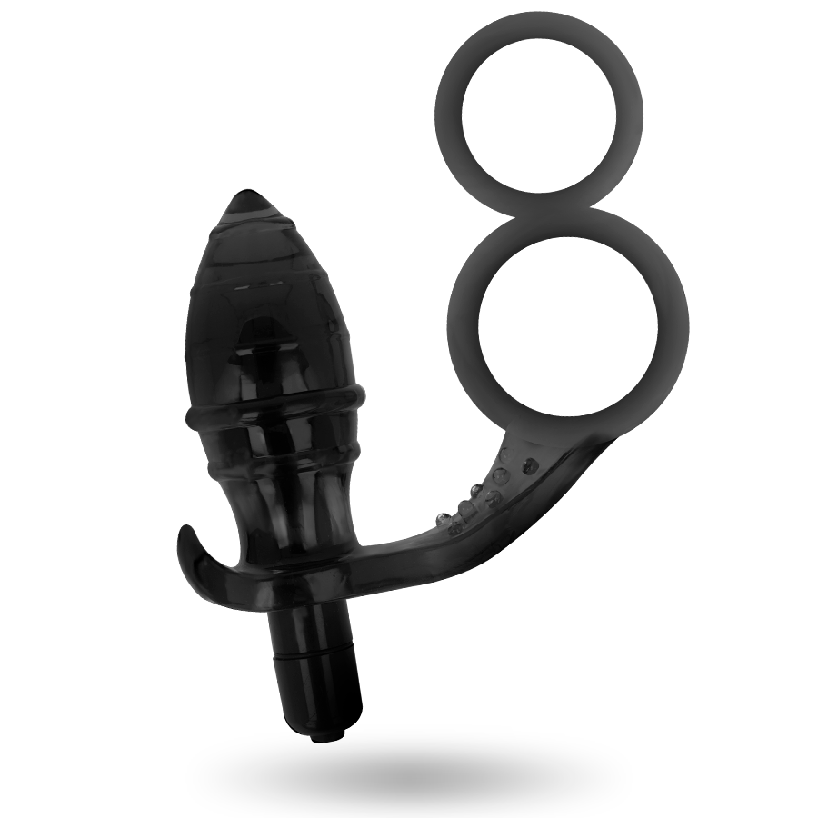 ADDICTED TOYS - ANAL PLUG WITH DOUBLE BLACK RING - NOCTURNA DESIRES