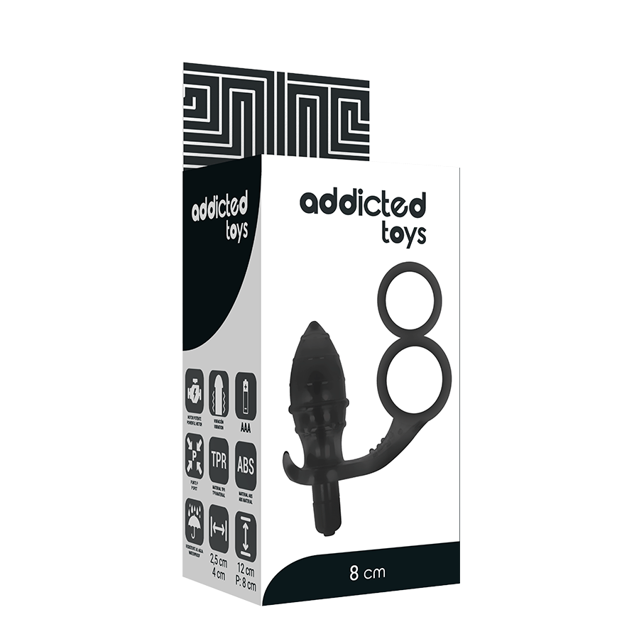 ADDICTED TOYS - ANAL PLUG WITH DOUBLE BLACK RING - NOCTURNA DESIRES
