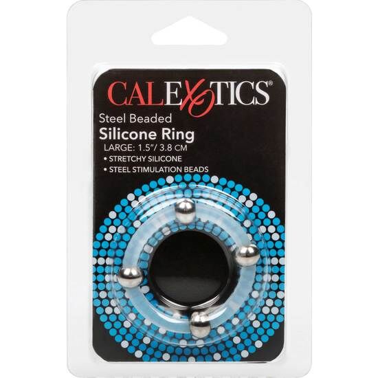 CALEXOTICS - STEEL BEADED SILICONE RING L - NOCTURNA DESIRES