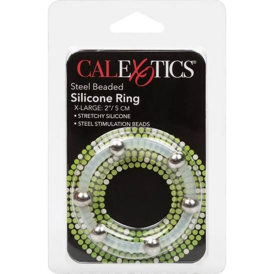 CALEXOTICS - STEEL BEADED SILICONE RING XL - NOCTURNA DESIRES