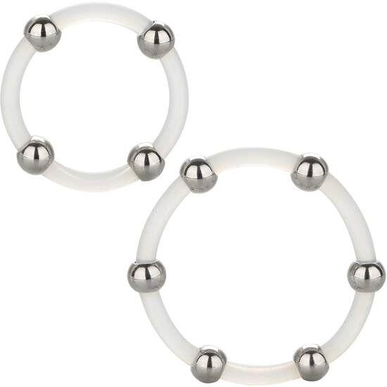 CALEXOTICS - STEEL BEADED SILICONE RING SET - NOCTURNA DESIRES