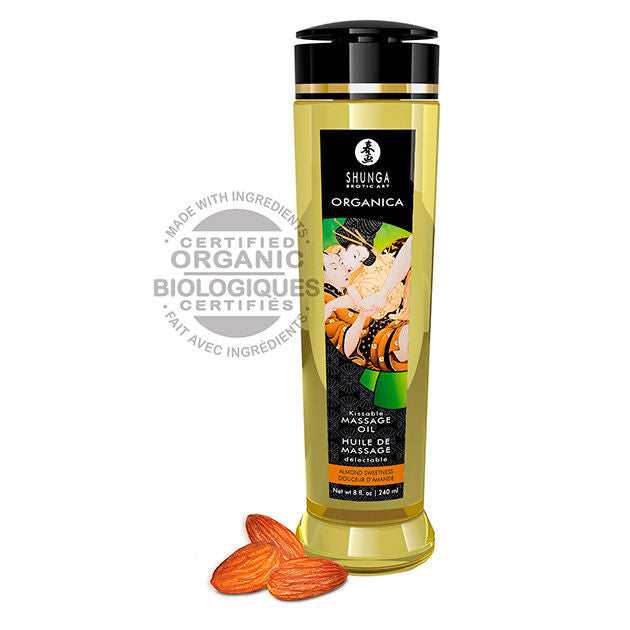 SHUNGA - ORGANIC ALMOND MASSAGE OIL 240 ML - NOCTURNA DESIRES