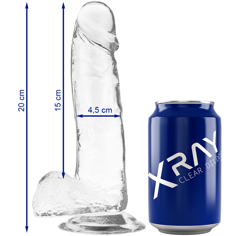 X RAY - CLEAR COCK WITH BALLS 20 CM -O- 4.5 CM - NOCTURNA DESIRES