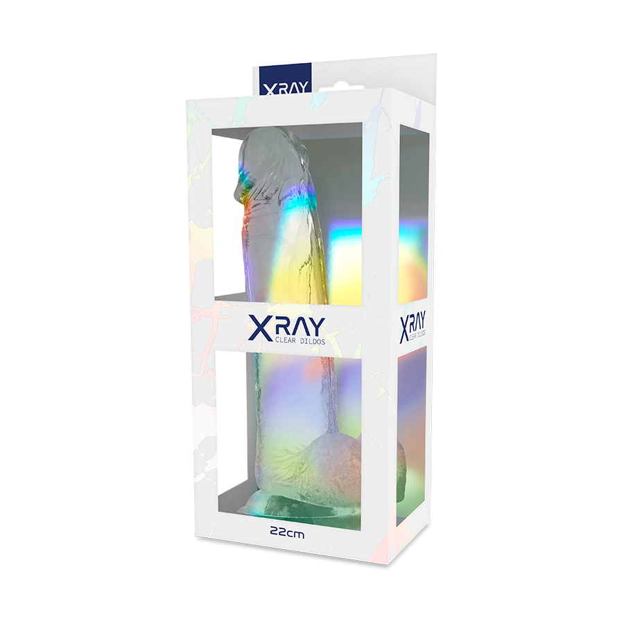 X RAY - CLEAR COCK WITH BALLS 22 CM -O- 4.6 CM - NOCTURNA DESIRES